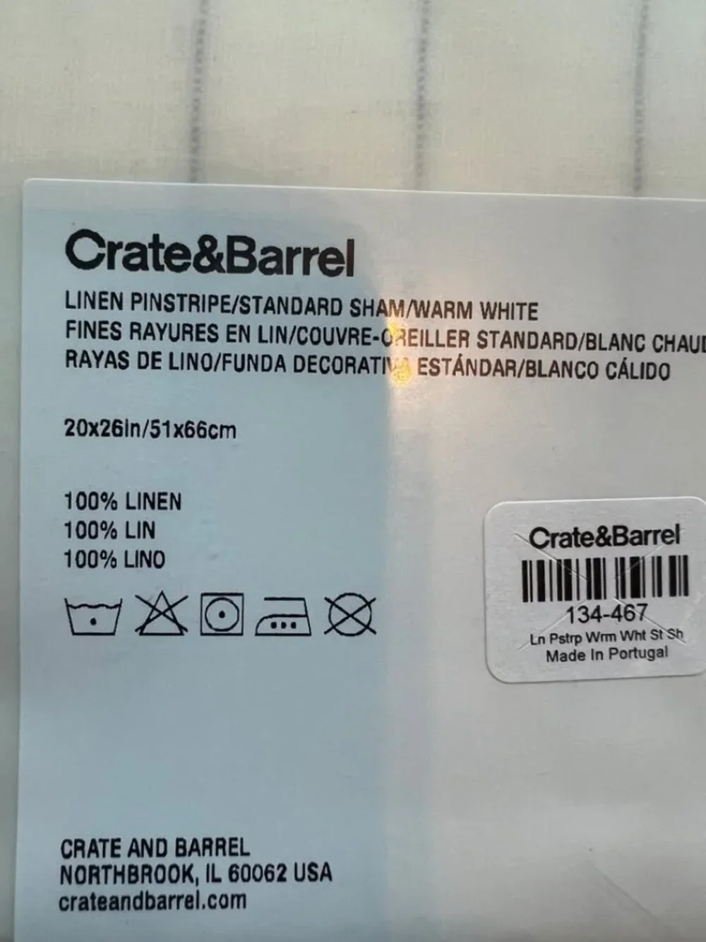 NWT Crate&Barrel Linen Full/Queen Duvet Cover and Pillow Shams